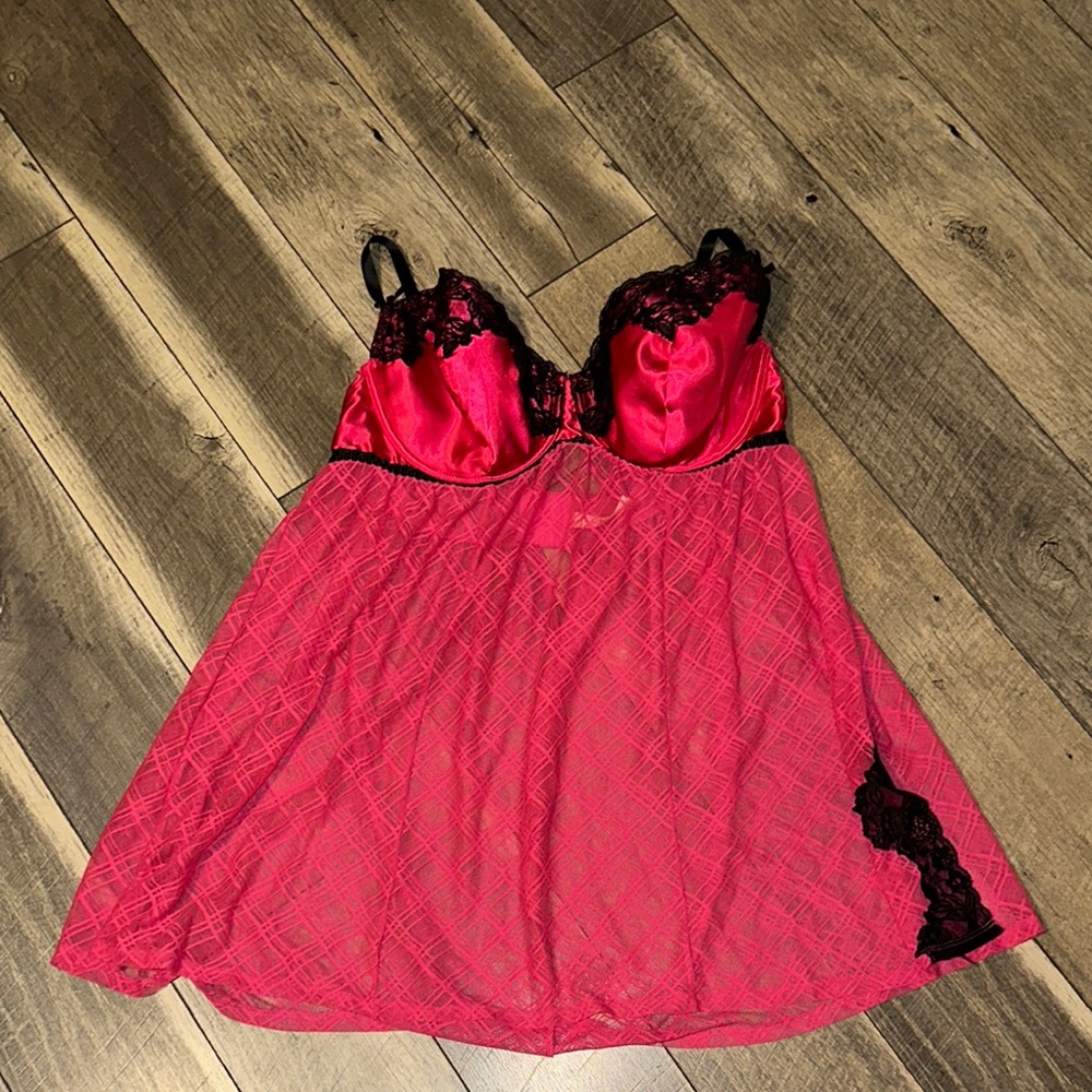 Cacique Hot Pink Lace Chemise